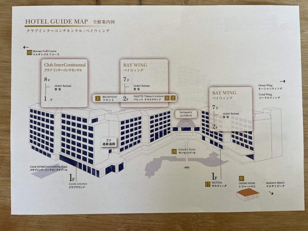 ANAインターコンチネンタル石垣リゾートの館内図（フロアマップ）
