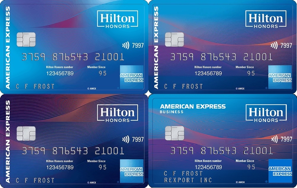 ４枚のヒルトンクレジットカード