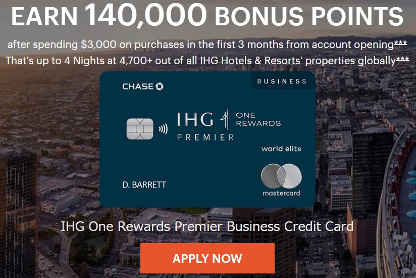 IHG Premier Business Credit Card入会ポイント１４０K