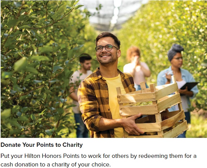 donate hilton points to charity