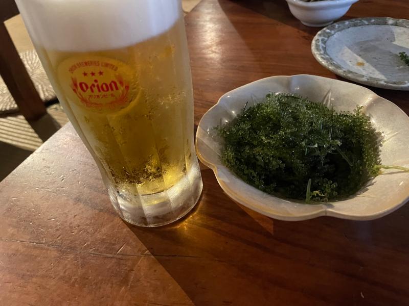 オリオンビールと海ぶどう