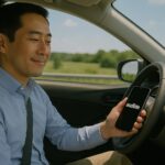Audibleを聴く男性