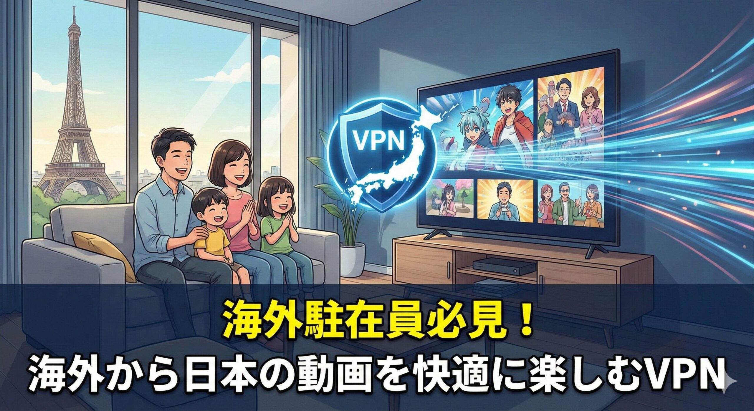 海外駐在員必見！海外から日本の動画を快適に楽しむためのVPNサービス