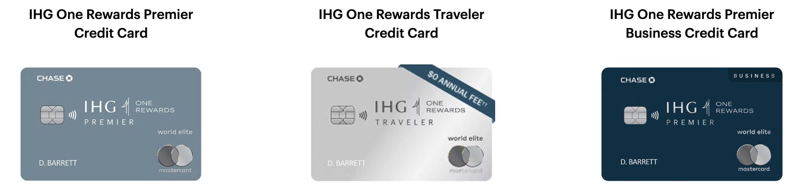 IHG three creditcards