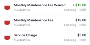 US Bank Service Charge