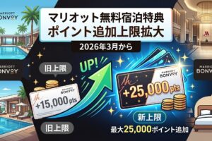 マリオット無料宿泊特典のポイント追加上限が変更