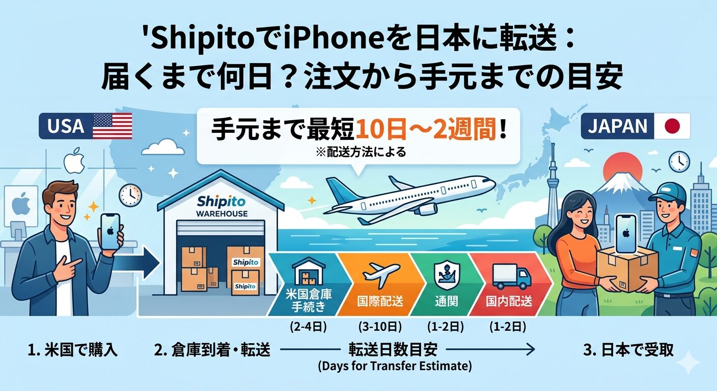 ShipitoでiPhoneを日本に転送して届くまで何日？注文から手元までの目安