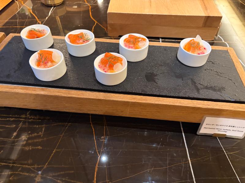 リッツカールトン福岡 朝食ビュッフェ サーモンマリネ