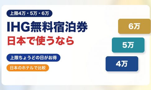 IHG無料宿泊券の日本での使い道。上限は下から4万・5万・6万ポイント